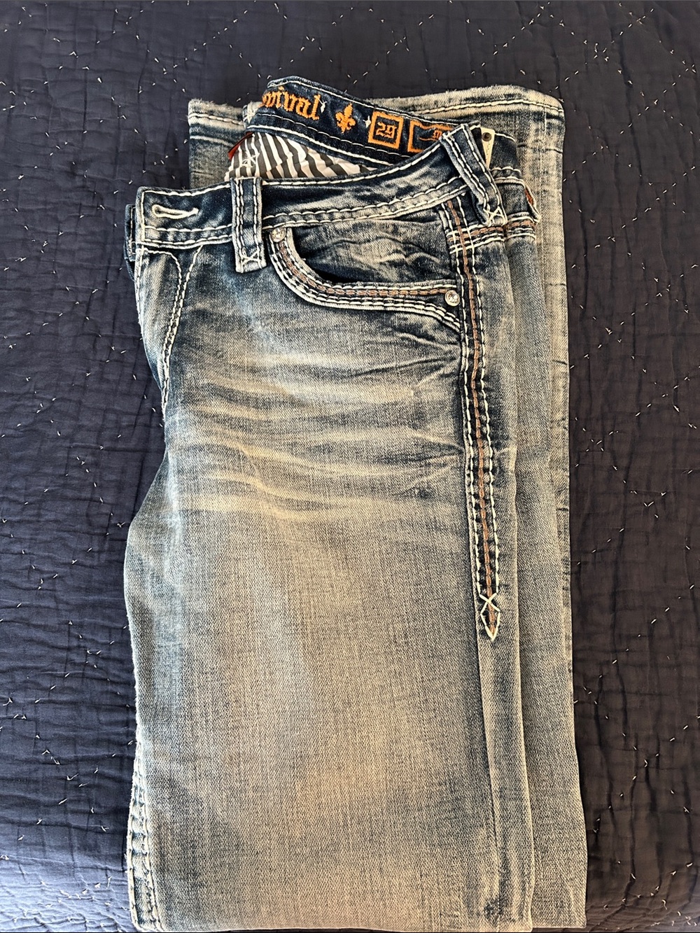 Rock Revival Women's Boot Cut Washed Blue Jeans
